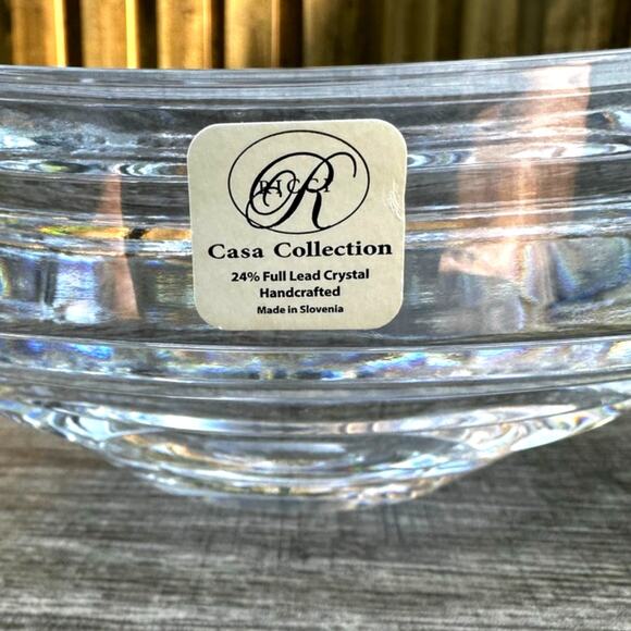 Ricci Casa Collection Caprice Art Deco Modern 24% Lead Crystal Bowl-Slovenia - Picture 2 of 12
